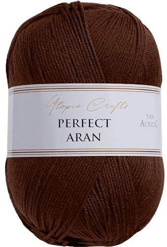 Utopia Crafts Aran Knitting and Crochet Yarn, 400g (Potting Soil)