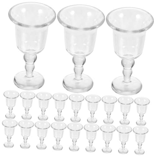 Hohopeti 20stücke Miniature Weinbecher Für Mini Weingläser Dekorative Zubehörteile Für Rollenspiele Und Miniaturmodelle