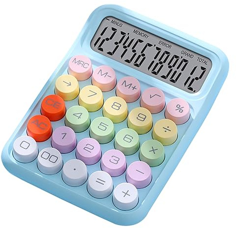 Calculadora de Teclado Mecánico Colorida, Teclado Estándar para Oficina y Educación, Funciones de Cálculo Científico Numérico, Material ABS, para Oficina en Casa, Escuela (Cielo