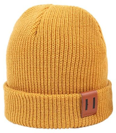 LYZOURBB Baby Girl Boy Autumn Winter Soft Warm Beanie Hats 0-3Y Yellow