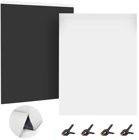 SEDGEWIN 2 i 1 fotobakgrund svart vit dubbelsidig Chromakey 2 x 3 m fotografi skärm foto bakgrund vikbar bakdrop med 4 klämmor för YouTube video fotostudio live streaming