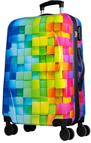 NOWI Hartschalenkoffer Mittelgroß – 68L Volumen – 8 Rollen 360° drehbar – Leichter ABS Koffer mit Zahlenschloss & Teleskopgestänge – Reisekoffer, Handgepäckskoffer, Koffer Mittel, Trolley (L)