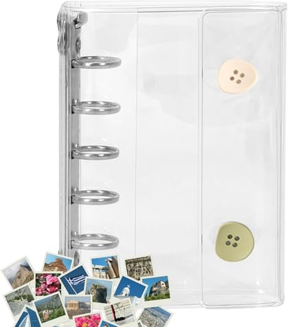 Klistermärkespärm – återanvändbar lagringshållarbok, estetisk samlaralbum med tydliga sidor | Bärbar planerare för journalföring och scrapbooking, resor, skola, klassrum, hemorganisation,