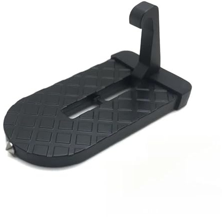 voiture support pied Pédale de porte de voiture, en alliage d'aluminium, crochet de verrouillage, marteau de sécurité, accessoire universel pour voiture pédale pied(1pcs black)