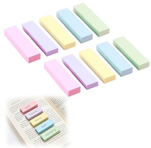 1000 Stück Farbige Haftnotizen 75 x 20 mm – Selbstklebende Klebezettel Für Bücher, Index Tabs, Büro, Schule, Zuhause – Haftnotizzettel In 5 Farben Als Markierstreifen, Registerkarten Und Mem