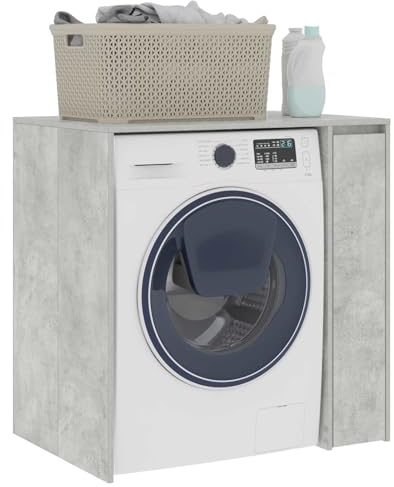 Generico Mobiletto per Lavatrice con Porta Calcestruzzo 87 x 60 x 89 cm