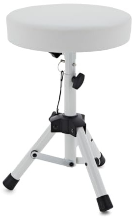 gear4music Mini Tabouret trône de Batterie, Blanc