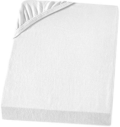 CARPE SONNO Boxspringbett Spannbettlaken 180x200cm - 200x200cm Kochfest Bügelfrei & bis 50cm Höhe | Jersey Baumwoll Bettlaken 180x200 200x200 für Boxspring & Wasserbetten | Spannbetttücher Weiß