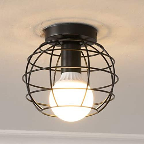 iDEGU Taklampa i vintagestil med metallbur, sexkantig, hängande lampa, geometrisk design, taklampa E27, för sovrum, café, restaurang, hall, korridor, 17 cm (6,7 tum), kul)