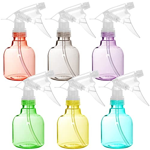 Youngever 6 Pack 250ML Empty Plastic Spray Bottles, 6 Assorted Colors (8 Ounce)