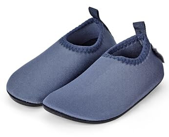 Sterntaler Badeschuhe Uni – Baby Aquaschuhe – Unisex Strand Slipper mit flexibler Sohle – schnelltrocknend & leicht - Ideal für Strand & Schwimmbad - Kinder Bademode – Farbe blau, Größe 22