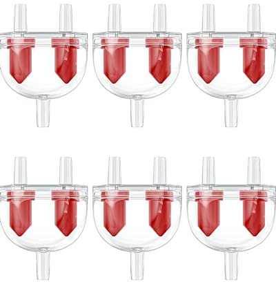 Pawfly 6 Pack Aquarium Check Valves Fish Tank Air Pump Valves Plastic 2-Way Non-Return Valves Pump Protectors for Standard 3/16 Inch Airline Tubing Fish Tank Accessories for Aeration Setup