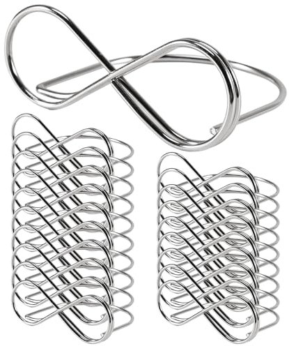 Tulov 20 Stück Tischkartenhalter Hochzeit, Foto Bildkarten Displayständer, Unendlichkeit Nachrichtenclip Tischnummer Halter, Tischkarten Clips für Hochzeiten, Party und Restaurant Tisch Deko (Silber)