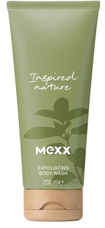 Mexx Inspired Nature Duschpeeling, aromatisches Körperpeeling mit stimmungsaufhellenden Eigenschaften, 200 ml