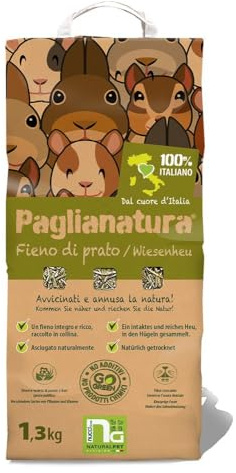 Paglianatura Foin Naturel pour Lapins et rongeurs - 1,3 kg de Paille - pour Une Alimentation Saine et Naturelle