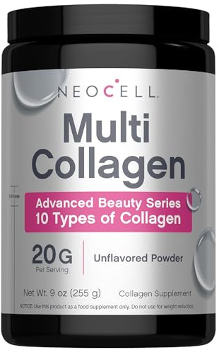 NeoCell Super Multi Collagen Peptides Powder | 9oz | 10 Types of Collagen | Skin, Hair and Nails | Beauty Supplement | Unflavored Powder | For Women and Men