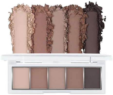 Yamobi 5 Colori Ombretto Opaco Palette, Set Occhi Smokey Neri, Neutro Nude Ombretto Smokey Palette, Mini Make-up per Look Naturali Quotidiani & Occhi Smokey (B)