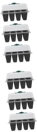 YARNOW 2 Ensembles Boîte De Semis 12 Trous Pot De Fleur Plantes Cas De Germination Plateau De Plantation Outil De Plantation Pot De Pépinière Plastique Black 3 Pièces * 2