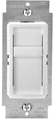 Leviton 6672-1LW SureSlide Universal 150W LED/CFL Incandescent Slide-To-Off Dimmer, 3 Pack, White