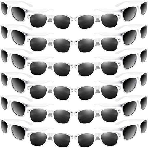 MIAHART 24er-Pack Kinder-Sonnenbrillen, Partybrillen, Geschenktütenfüller für Jungen und Mädchen, Geburtstagsparty, Sommerparty-Zubehör (White)