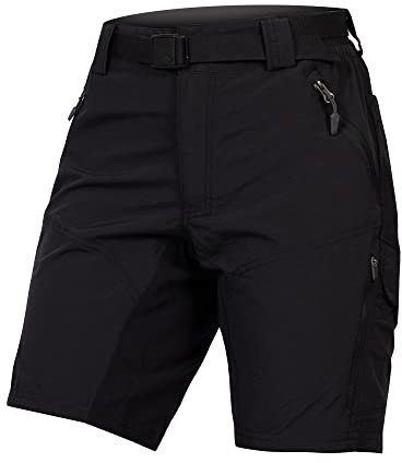 Endura Damen Hummvee Shorts mit Innenhose | Herausnehmbare Innenhose | Shorts für Stadt und Gelände | Gepolsterter Komfort | Cargotaschen | Clickfast Shorts, Schwarz, XXS