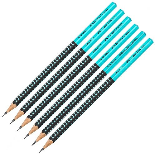 Faber-Castell 205084 - Bleistifte Set Grip 2001 Two Tone, 6 Stück, für Kinder und Erwachsene