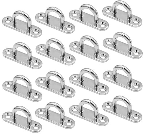 ViLiyDuo 16 Stück M5 Augplatte Edelstahl,M5 Deckenhaken Wandbefestigung Befestigungshaken,für Aufhängen von Gegenständen,Bootszubehör