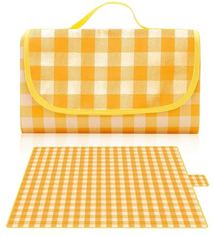 HW CASA Coperta Picnic Impermeabile, Tappeto Campeggio Pieghevole Leggero, Tovaglia Picnic 200 x 200 CM Coperta Da Picnic Coperta Da Campeggio