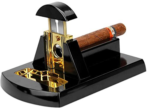 Cigarrskärare guillotin, guldgraverat rostfritt stål skarpt blad – perfekt för resor – cigarrmetall bordsskärare för de flesta storlekar på cigarrklippta