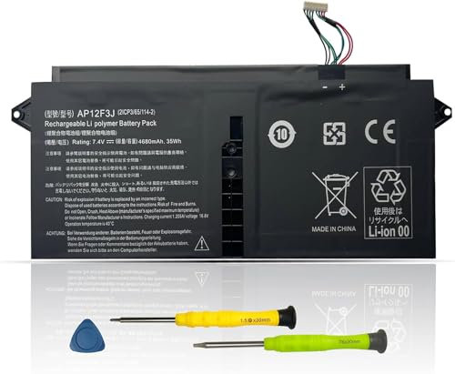 K KYUER 35Wh AP12F3J Laptop Batería para Acer Aspire S7-391 Ultrabook Series S7-391-53314G12aws S7-391-73534G25aws S7-391-53334G25AWS S7-391-9886 S7-391-9492 S7-391-6468 S7-391-6810 Notebook Battery