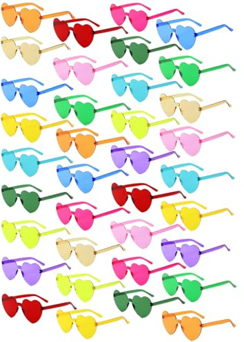 BIRDDIE Lot De 12/24/36 Lunettes De Soleil Cœur Coloré Lunette De Soleil
