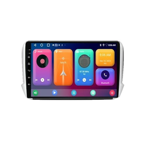 Android 9 Inch Touchscreen Car Radio Stereo for Peugeot 2008 1 2013-2020 with Carplay Android Auto GPS Navigation with BT 4G/WiFi USB Mirror Link FM Auto Parts(4+64G)