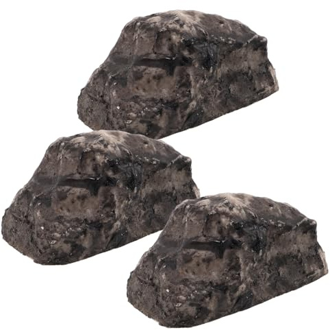 FUTUREORYY 3 Piezas Caja de Almacenamiento para Llaves de Simulación Piedra de Resistente para Jardín y Exterior Caja Secreta para Llaves Segura y Duradera