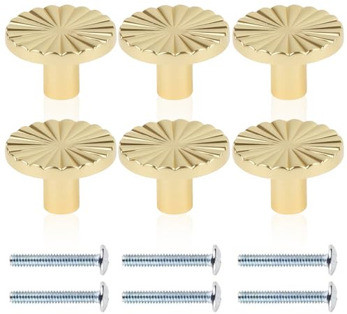 GAZIL 6 pomos para muebles en oro rosa, botones en forma de abanico, pomos dorados para armario, armarios & cajoneras, tiradores modernos para reemplazo de muebles