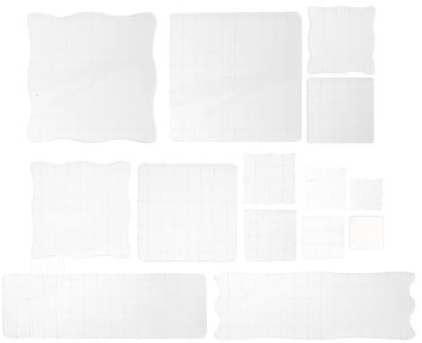 COOPHYA 14 St Delar Akryl Stämpelblock med Rutnät Transparenta Stämpverktyg för Korttillverkning Scrapbooking och Journaling Dekorativa Monteringsblock för Placering och Användarvänligt