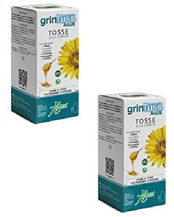 ABOCA - 2 CONFEZIONI DA 180 GR - GRINTUSS ADULTI SCIROPPO - Calma la tosse, proteggendo la mucosa
