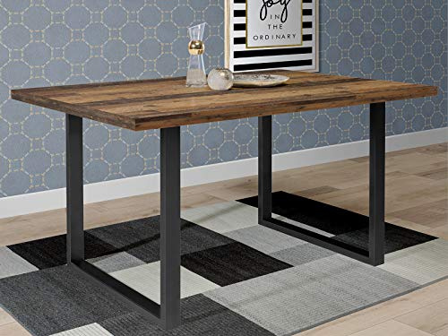 möbelando Esszimmertisch Speisetisch Esstisch Küchentisch Holztisch Tisch Talbert II Old Wood Vintage/Schwarz