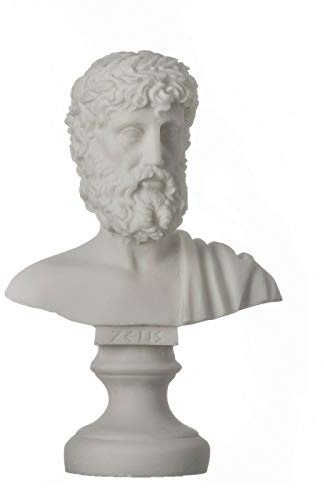 Zeus Dio Greco del Cielo Testa di Busto Greco Romano Scultura Statua in Alabastro 16 cm