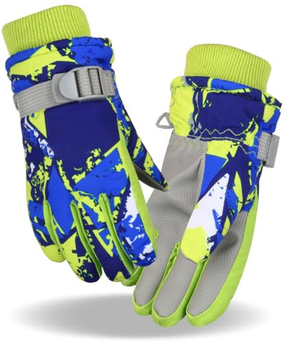 Fengzio Skihandschuhe für Kinder wasserdichte und Winddichte Winterhandschuhe Warm Sporthandschuhe Snowboard Handschuhe für Outdoor-Sport in Winter Fahrradhandschuhe Warme Handschuhe