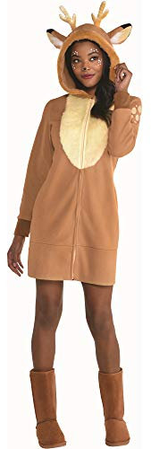 (PKT) (9909055) Adult Ladies Reindeer Dress Costume (S/M)