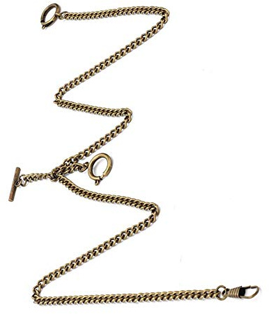 Semiter 【Mother's Day】 Waistcoat Chain, 44cm Watch Chain Link Retro Vintage Metal Pocket Watch Chain Link Classic Antique Gift(Bronze)