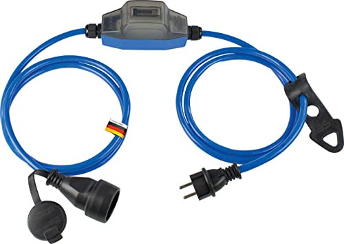as - Schwabe – Stromzähler ROCO MID konform, Wechselstromzähler im Kunststoffgehäuse, 5+1- stellig analog, 230V/16A/max. 3500W, für den Außenbereich mit Aufhängelasche, IP44, Schwarz/Blau, 61757