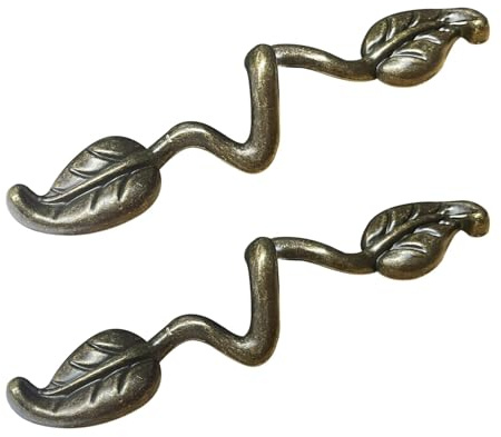Pastlla Leaf Shape Drawer Pull Handle, Vintage Bronze Leaf Dresser Pull