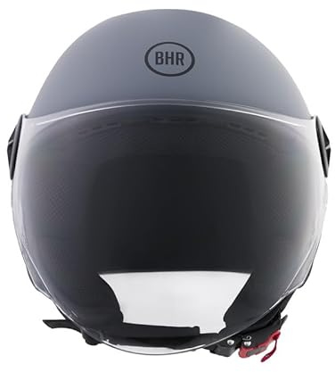 BHR Casco Demi-Jet 832 MINIMAL, Casco Scooter Omologato ECE 22.06 Leggero e Compatto, Ideale per Città e Sottosella, Grigio Opaco, M