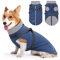 PETTOM Hundemantel für Kleine Hunde, Hundejacke Wasserdicht mit Geschirr, Hundemantel Winter mit Reißverschluss, Wintermantel Hund Fleece (Blau, L)