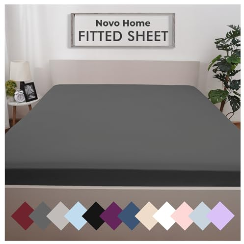 Novo Home Twin Fitted Sheet Deep Pocket 15 Inch Soft Microfiber