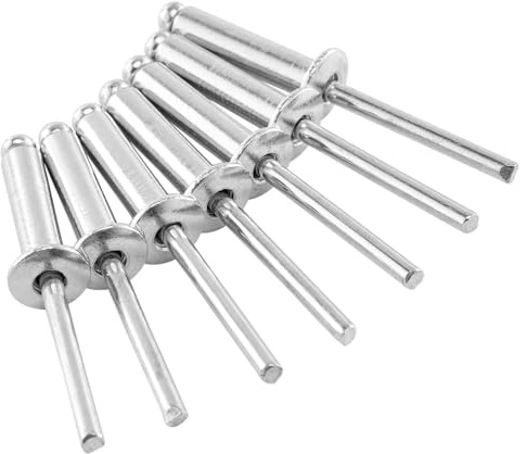 Nuts About Bolts 4.8 x 8mm Aluminium Blind Pop Rivets | Dome Head Open End | Aluminium Body Steel Mandrel | Ideal for Sheet Metal, DIY, Automotive & General Repairs - Pack of 100