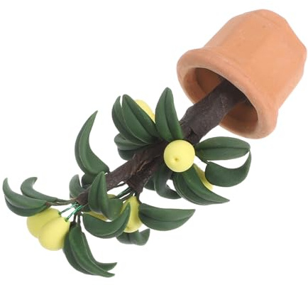 WESIEVYA Artificial Miniature Pear Tree: Fake Green Plant With Fruits Decoration Realistic Leaves For Home Table Office Garden Indoor Outdoor