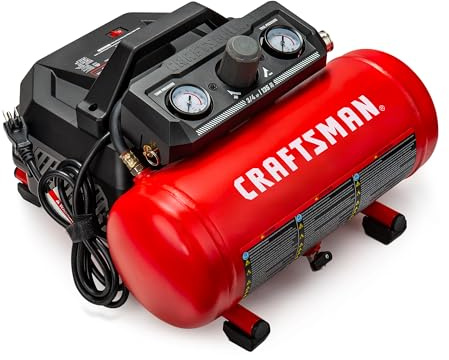 CRAFTSMAN Air Compressor, 1.5 Gallon, 3/4 HP, Max 125 PSI, 1.5 CFM@90psi, Fast Fill Air Compressor, Oil-Free, Portable Air Compressor for DIY Workshop,Spray Painting, Tire Inflation