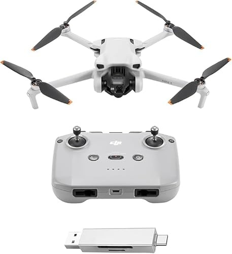 DJI Mini 3 – Dron Mini con cámara ligero y plegable con vídeo 4K HDR, 38 min de tiempo de vuelo, Grabación vertical y funciones inteligentes, con Mando a distancia, C0